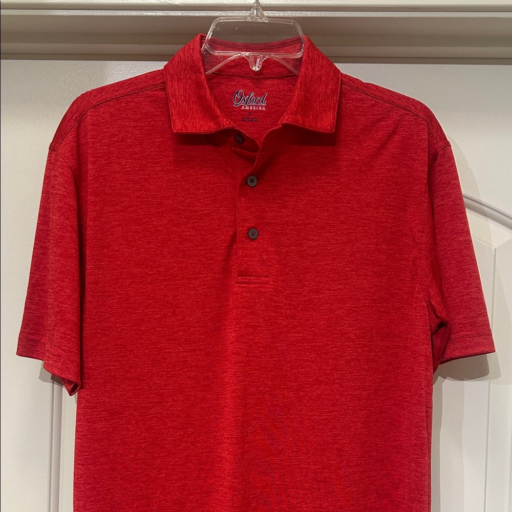 Oxford Apparel Men's Red Heather Polo Shirt - Short Sleeve